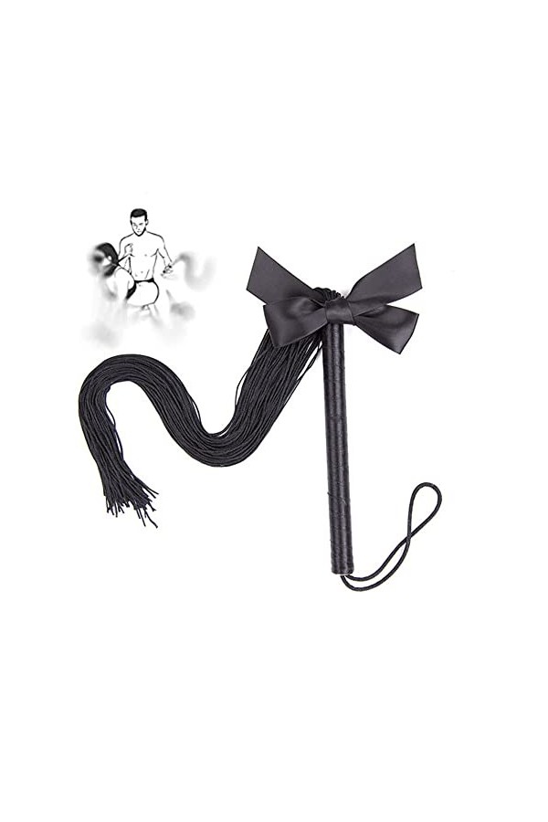 RianGor Fouet équestre chevauchant Un Jouet de fête pour Couple tissé Noir