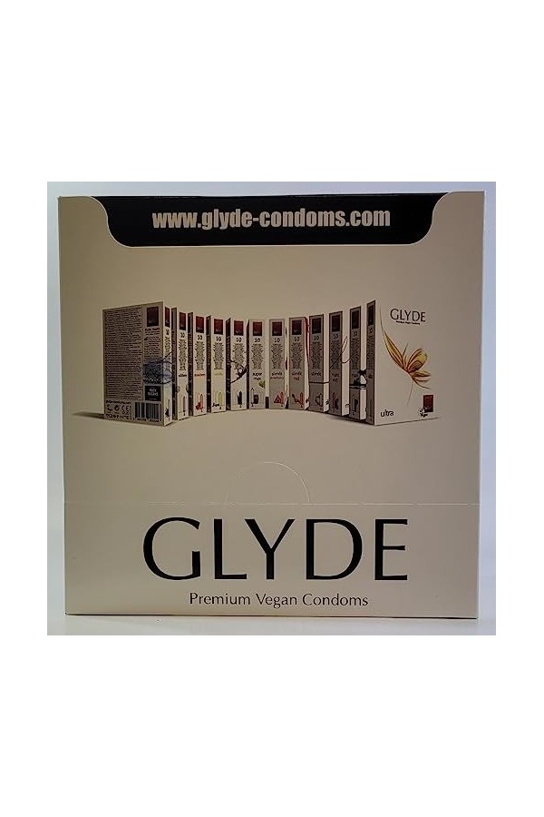 Glyde Ultra Vanilla : 10x10 préservatifs vegans, offre spéciale!