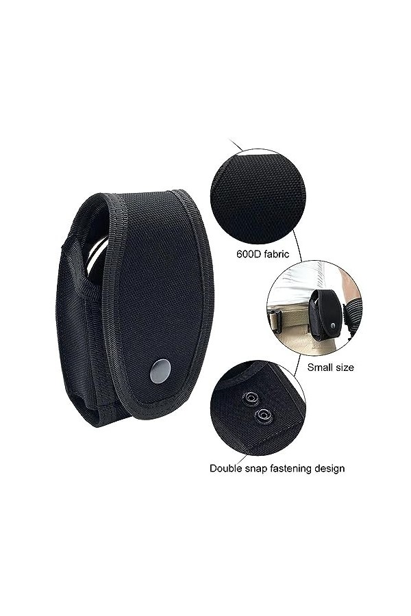 MiOYOOW Étui pour Menottes, Porte-Menottes en Nylon Pochette de Manchette Simple à Dessus Ouvert avec Étui de Menottes pour C