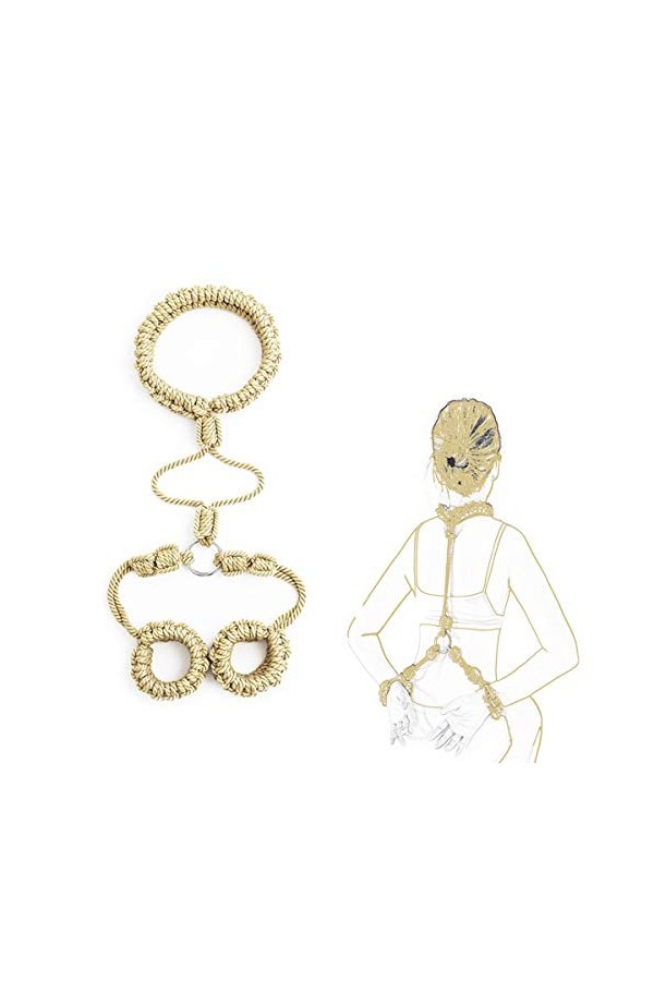 Amazing Mall Imitation Chanvre Corde Ensemble réglable attaché Mains et Pieds Couples Jeu Alternatif Jouets Accessoires de sc