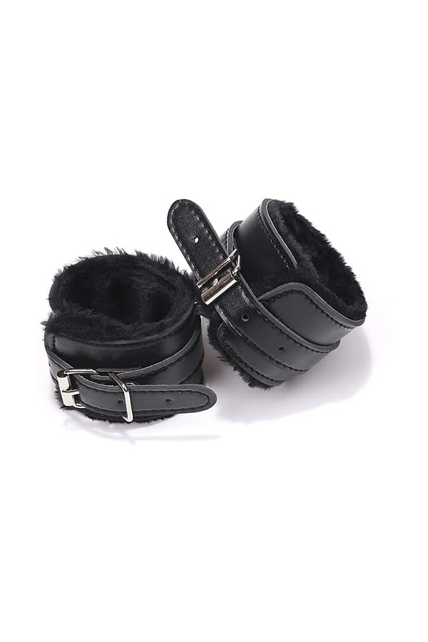 Générique Menottes en Cuir de Poignet Moelleux Menottes Doublure en Peluche Douce Menottes de Poignet Menottes rôle de Manche