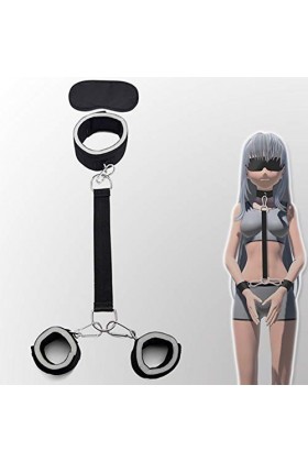 Ensemble déponge 3 pièces avec bandoulière pour la main et le cou Argent Noir