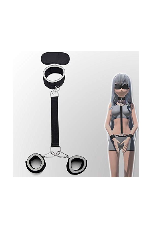 Ensemble déponge 3 pièces avec bandoulière pour la main et le cou Argent Noir