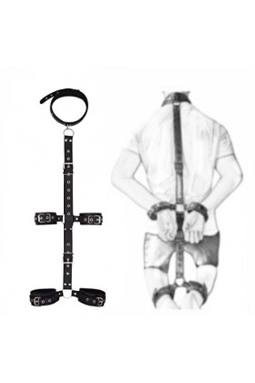 JSSPUN Boucle en métal réglable en Cuir, Interaction du Cou aux Mains inversées, sadapte à Toutes Les Tailles.