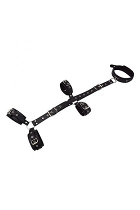 JSSPUN Boucle en métal réglable en Cuir, Interaction du Cou aux Mains inversées, sadapte à Toutes Les Tailles.