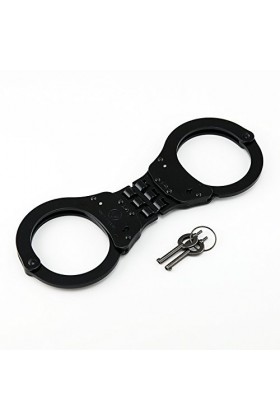 VIPERTEK Menottes robustes à charnières en acier édition Police Noir