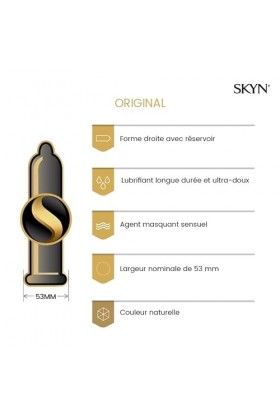 SKYN Be Original : Lot de 40 Préservatifs classiques Sans Latex Skynfeel pour Homme/Préservatifs Fins, Lisses, de Forme Droit