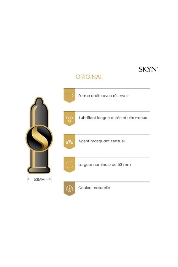 SKYN Be Original : Lot de 40 Préservatifs classiques Sans Latex Skynfeel pour Homme/Préservatifs Fins, Lisses, de Forme Droit