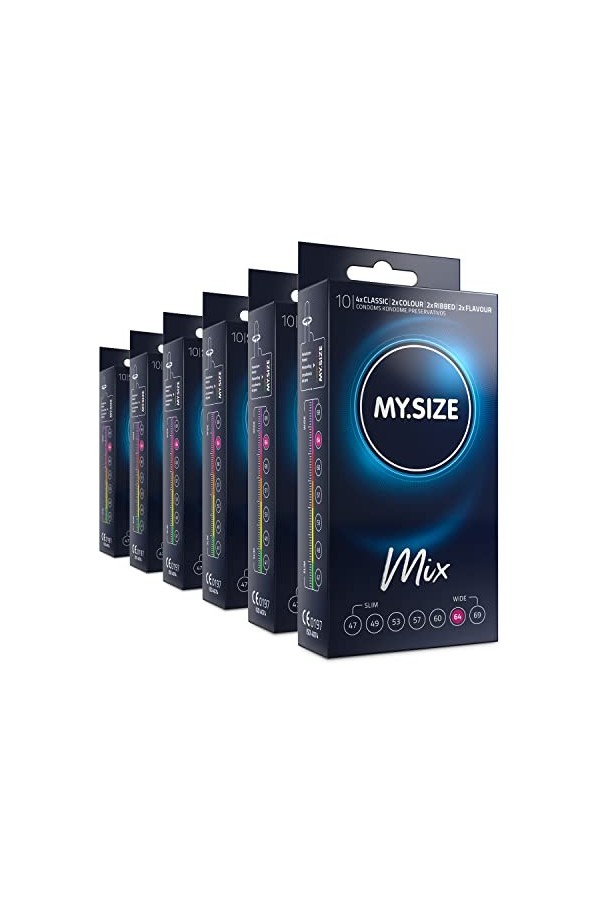 My.Size Mix préservatifs taille 6, 64 mm, pack avantageux, contenu 60 pièces