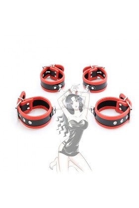 HUNTVE Bracelet en cuir rouge noir Bracelet en cuir amovible