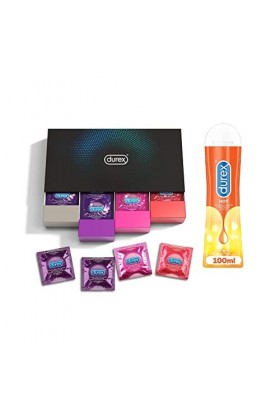 Durex - Coffret Cadeau Saint Valentin Plaisir - 40 préservatifs Fun Explosion Ultras fins - Extra lubrifiés - Texturés - Fra