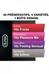 Durex - Coffret Cadeau Saint Valentin Plaisir - 40 préservatifs Fun Explosion Ultras fins - Extra lubrifiés - Texturés - Fra