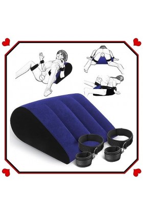 DYNLAB ̶?̶?̶?̶ ̶?̶?̶?̶ ̶ Ensemble Doreillers De Voyage Gonflables avec Menottes pour Profiter des Activités De La Chambre.