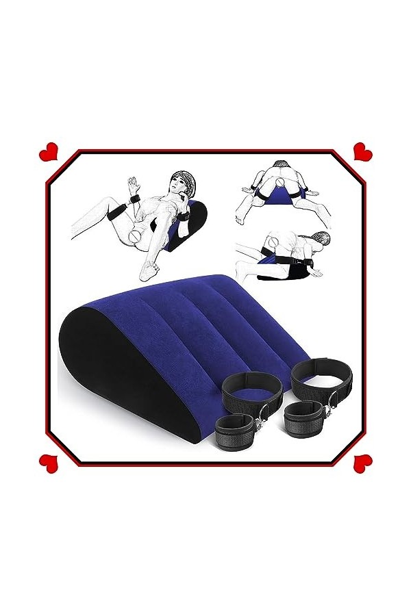 DYNLAB ̶?̶?̶?̶ ̶?̶?̶?̶ ̶ Ensemble Doreillers De Voyage Gonflables avec Menottes pour Profiter des Activités De La Chambre.