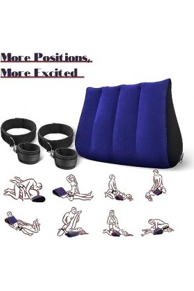 DYNLAB ̶?̶?̶?̶ ̶?̶?̶?̶ ̶ Ensemble Doreillers De Voyage Gonflables avec Menottes pour Profiter des Activités De La Chambre.