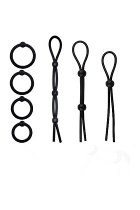 HUNTVE 7 Bagues en Silicone pour Homme SẹX MẹNs PẹNịS CọCKọNG Bague en Silicone Ajustable Noir 