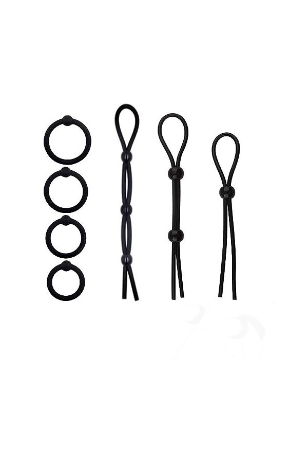 HUNTVE 7 Bagues en Silicone pour Homme SẹX MẹNs PẹNịS CọCKọNG Bague en Silicone Ajustable Noir 