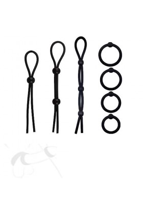 HUNTVE 7 Bagues en Silicone pour Homme SẹX MẹNs PẹNịS CọCKọNG Bague en Silicone Ajustable Noir 