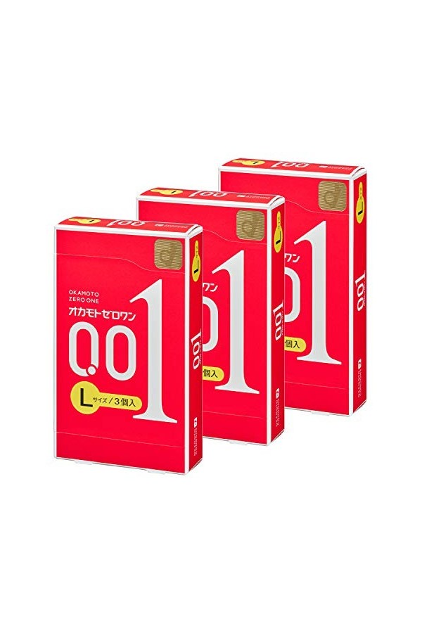 Okamoto Condoms Zero One 001 Lsize 3 Pieces × 3 packs