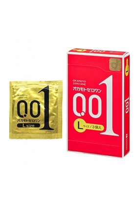 Okamoto Condoms Zero One 001 Lsize 3 Pieces × 3 packs