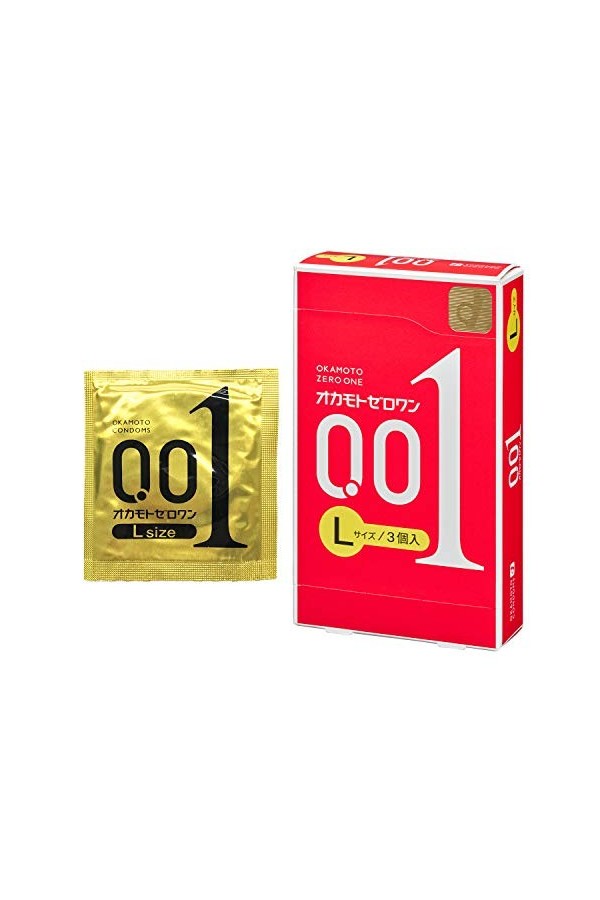 Okamoto Condoms Zero One 001 Lsize 3 Pieces × 3 packs
