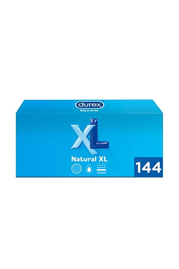 Durex Lot de 144 préservatifs originaux Naturel Plus Taille XL
