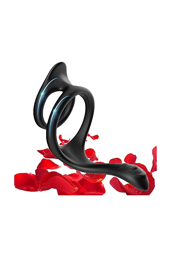 Anneau Pe?nis Double Silicone Durable Sèxtôyse Plaisir T-Shirt avec Étanche pénien Anneau Double pour M-asseur nneau PE?NIS A