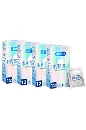Durex Préservatifs invisible extra fin extra sensible et extra doux - 48 préservatifs
