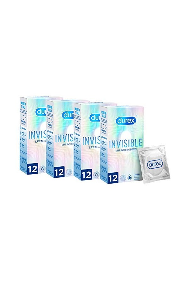 Durex Préservatifs invisible extra fin extra sensible et extra doux - 48 préservatifs