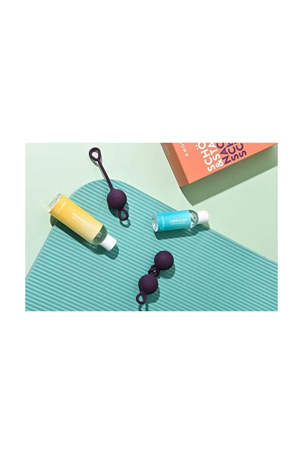 Amorelie Ensemble dentraînement du muscle pelvien 3x36g boules damour, lubrifiant, huile de massage
