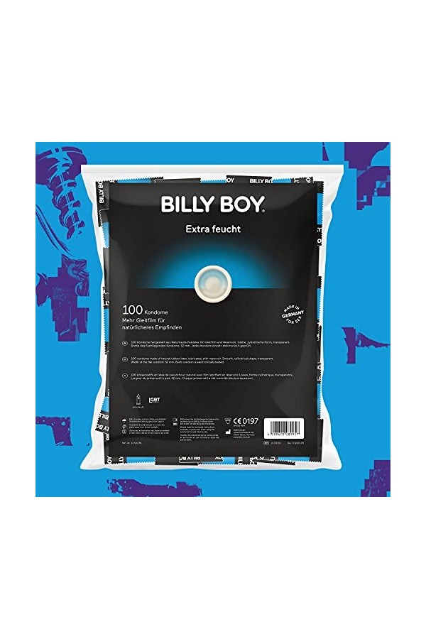 Billy Boy - Sachet de 100 préservatifs extra lubrifiés transparents