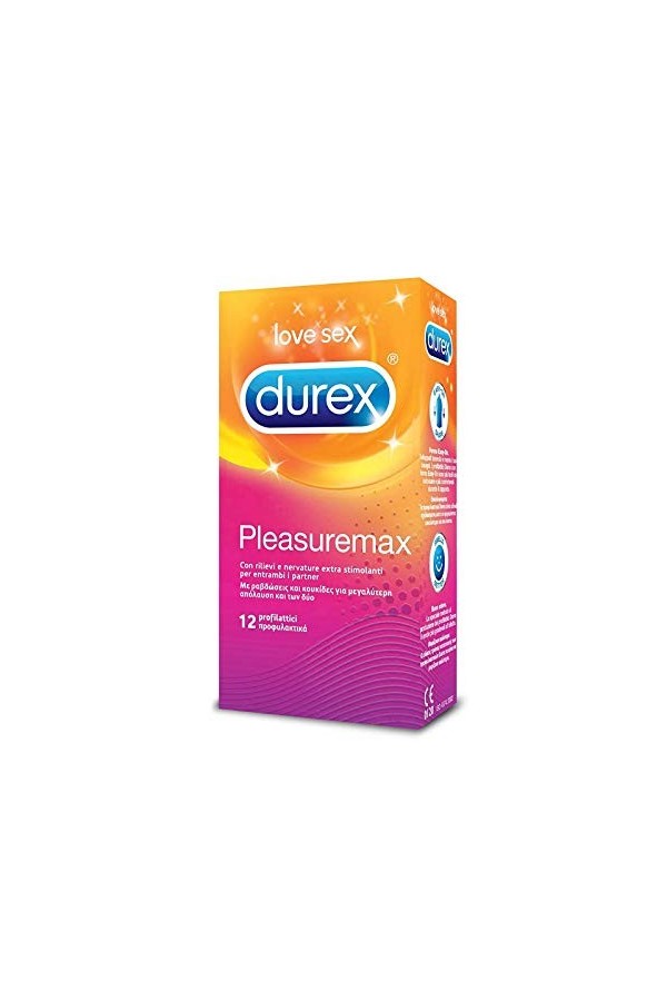 Kit 3x Préservatifs stimulants Durex Pleasuremax avec côtes, 36 préservatifs