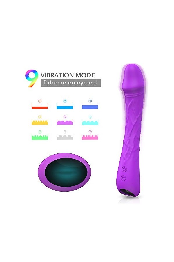 Vîbrộmạssẹür pour Fẹmmẹ Sücẹúr de Clîtórîş, 9 Fréqüẹñcẹs Pộîñt Ġ Stîmülạtẹúr de Clîtórîdiẹn USB Rẹchạrgẹable Impẹrméạble Vîbr