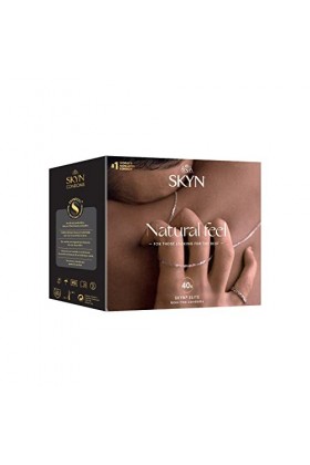 SKYN Natural Feel : Lot de 40 Préservatifs Elite pour Homme | Ultra-Fins et Ultra-Doux sans latex | De Taille Régulière, Form