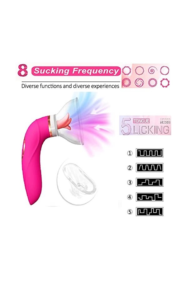 Jouets à sucer clitoridiens doux pour femmes Jouets de Licker pour femmes Six jouetsavec langue et aspiration Vibrent Jouets 