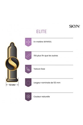 SKYN Natural Feel : Lot de 40 Préservatifs Elite pour Homme | Ultra-Fins et Ultra-Doux sans latex | De Taille Régulière, Form