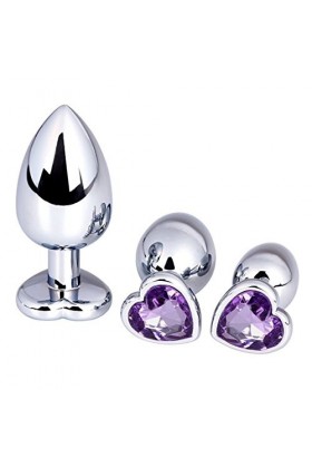 - Lot de 3 Pièces En Acier Inoxydable Et Métal B-Ütt An-Âl Pl-Ùg Diamond Arrièrë Cour Aňuș/Aubergine