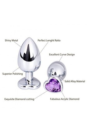 - Lot de 3 Pièces En Acier Inoxydable Et Métal B-Ütt An-Âl Pl-Ùg Diamond Arrièrë Cour Aňuș/Aubergine