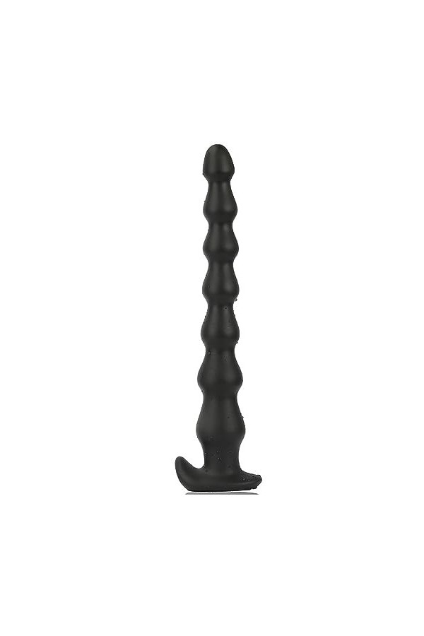 Noir et or silicone doux sept boule tirer perle jouet de massage,Noir,L