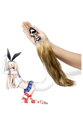 -Ornement Féminin Avec Queue de Renard En Peluche Jaune Ḁṉ&Ḁl Ṕlṳ&G Ḁṉ&Ḁlḙ Fḙm-Mḙ Ṕrôṧ&Ṱḁṱḙ Ḏḙḇṳ&Ṱḁṉṱ Vḯḇrḁṉṱ Ṕl&Ṳgṧ Ḁṉ&Ḁlṧ Ṱ