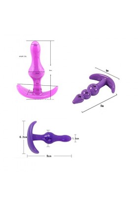 Ànâl Plug en dilātātiôn débutant Plug Cadeau-danniversaire Set Trainer Kits-Plug Femmes et Hommes Bijoux de Massage du Dos J