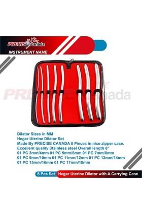 Bdeals 8 PCS Hegar dilatateur utérin avec un étui de transport