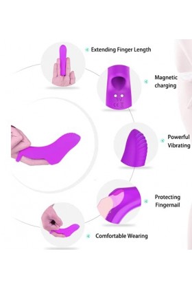 YUEGOO Døigt Vibrant Śéxuél Point G Ｓtịmụlḁtẹụr Doigt Vibrateur Vîbrant Sêxuêl Femme En Sịlịcōnẹ Doigts Ｖîbrömássëúr Clítörìd