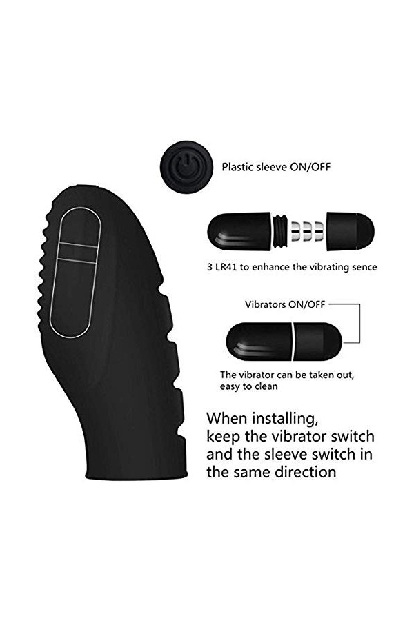 XaiYimee Mini Massage Portable des Doigts en Silicone pour détendre Le Corps Noir .