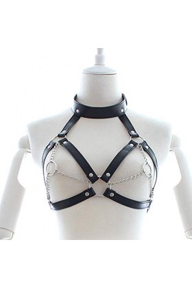 Costume de scène de fête en cuir découpé Sexy réglable pour dames filles décorations de tous les jours et de fête