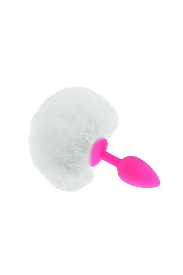 Masseur en silicone de petite taille avec une queue de lapin,Rose