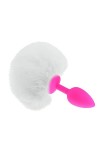 Masseur en silicone de petite taille avec une queue de lapin,Rose