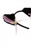 Ensemble de gants en peluche avec oreilles de chat et queue noir 
