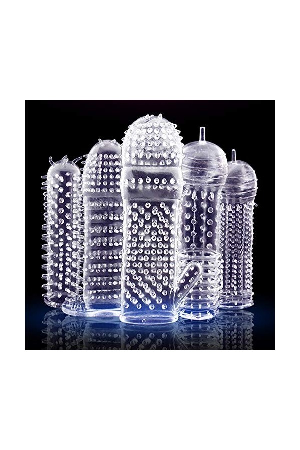 Gaine Penien réaliste Manchon de Verrouillage pour Homme Penis Crystal Manchon de pénis pour Hommes Thread Extension Cock Sle