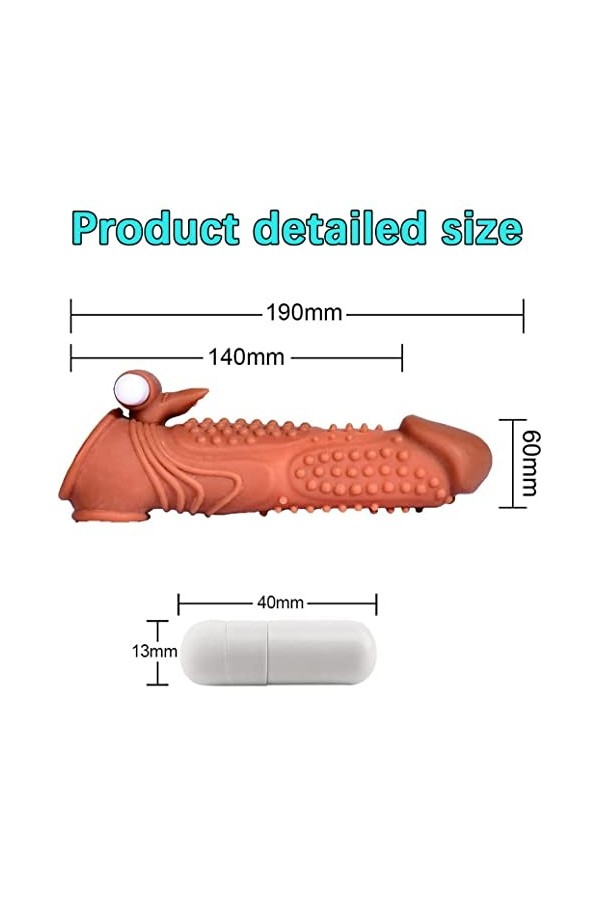 Transparent Realiste Pé??? Manchon Pénis Extenseur de Manche préservatif pour Homme Retard rehausser Gaine deHY3